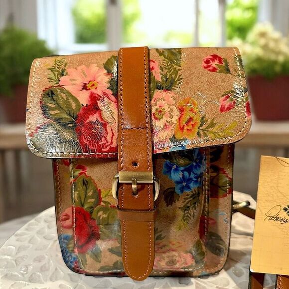 Patricia Nash Anthropologie Cascina Small Crossbody Vintage Victorian Rose NWT - Picture 15 of 16
